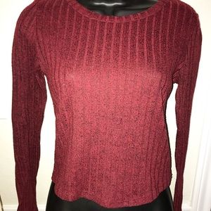 Deep red sweater crop top